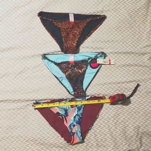 No Boundaries bikini swim bottom leopard, aztec / tribal and floral